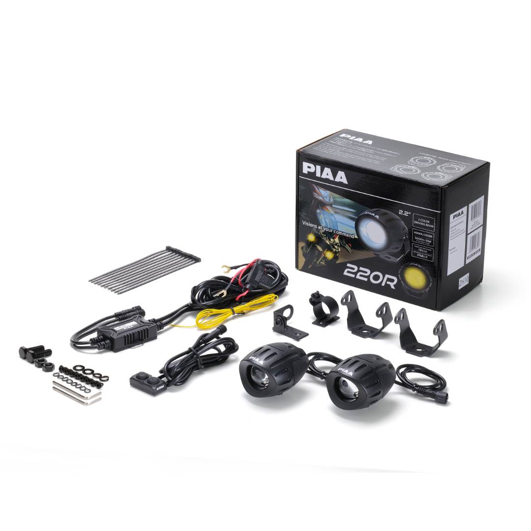 Driving light - PIAA - 220R - 3'' - Clear/Yellow - White/Amber - Driving Fog Combo - Set