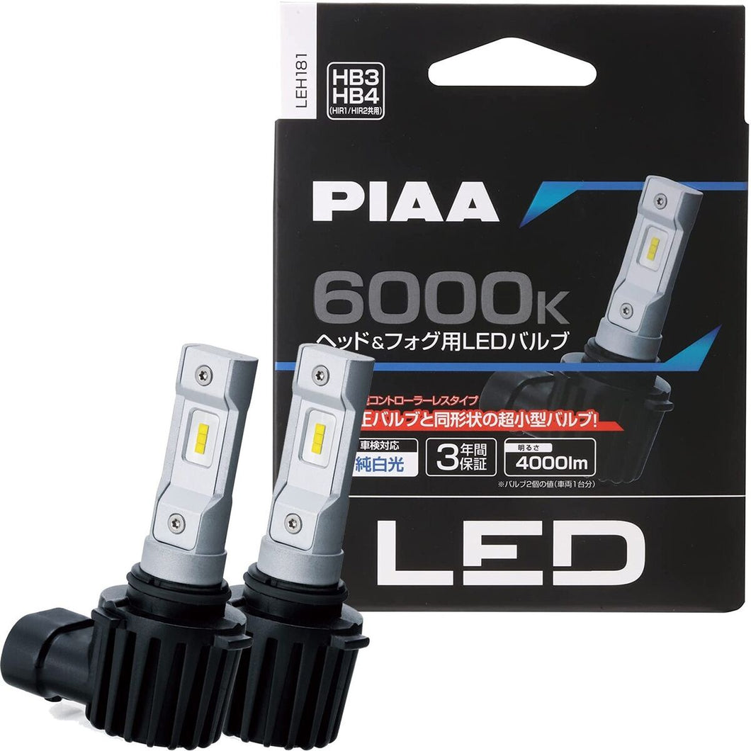 PIAA LEH181 HB3/4 HIR1/2 4th GEN Ultra Compact 6000K LED Bulb