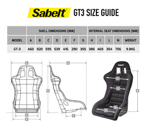 Sabelt Gt3 Race seat size chart