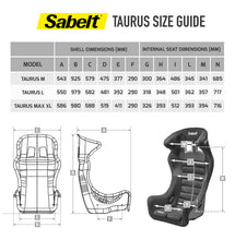 Load image into Gallery viewer, Sabelt - FIA SEATs TAURUS size chart
