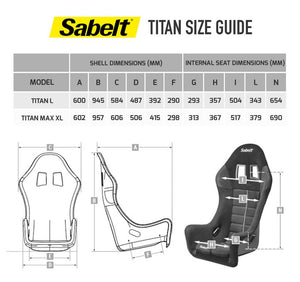 Sabelt - FIA SEATs TITAN size chart